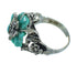 Sterling Silver And Turquoise Inlay Southwestern Flower Dragonfly Ring Size 5-1/2 YX68962